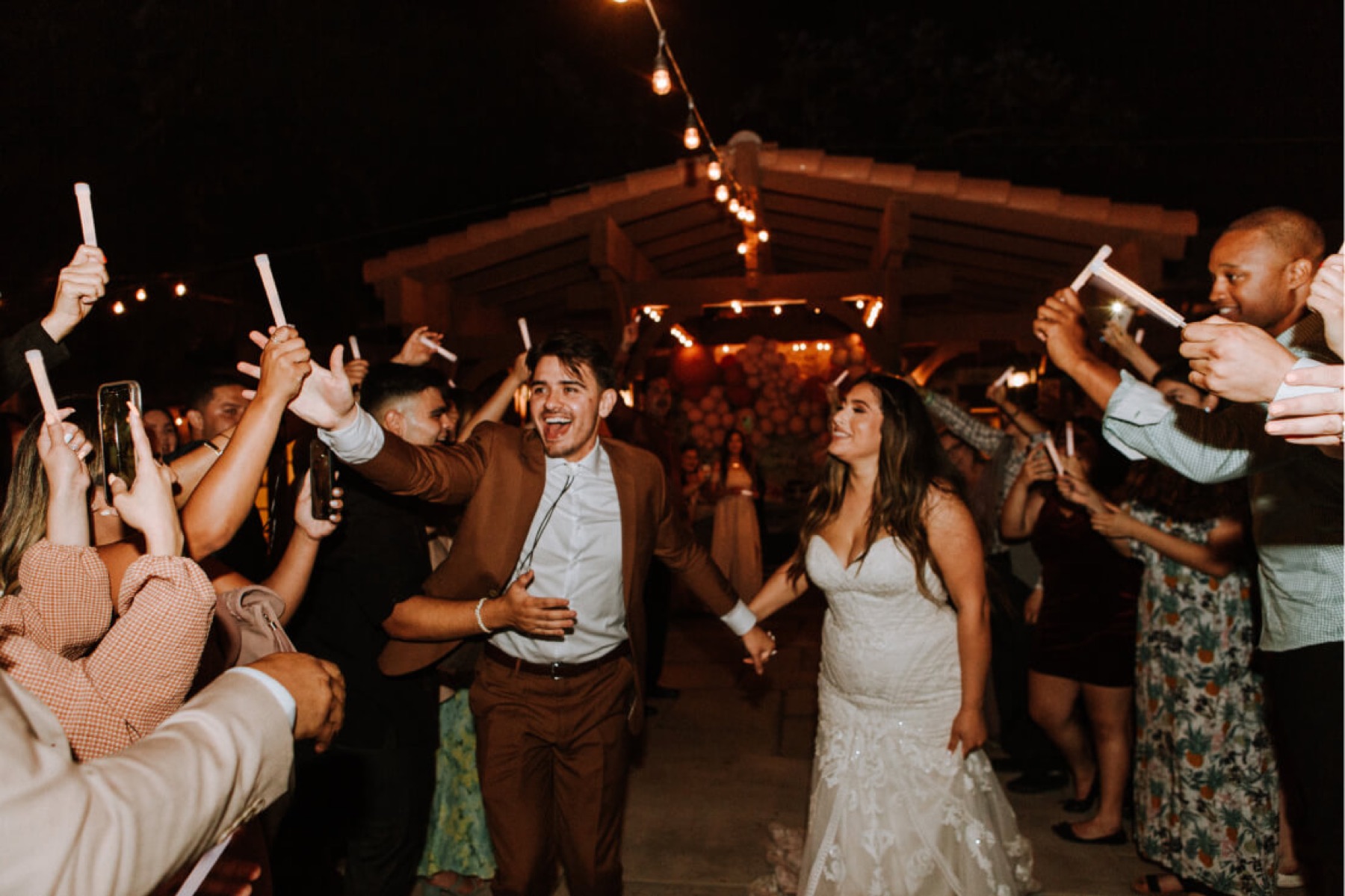 A sparkler send-off at an Epic Events celebration
